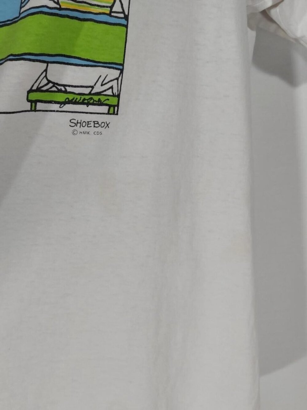 Vtg 90s Shoebox Cartoon Comic Joke Funny Distressed T-Shirt Sz L, Humor - Picture 7 of 8